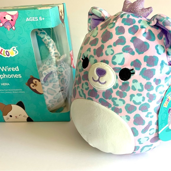 Squishmallows Hera The Princess Cheetah Gift Set Plush Wired Headphone & Plush - Picture 3 of 13